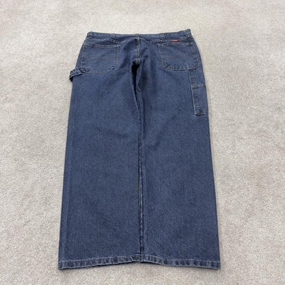 Wrangler carpenter jeans y2k blue loose leg denim Loose skater 2000s style cargo pants
