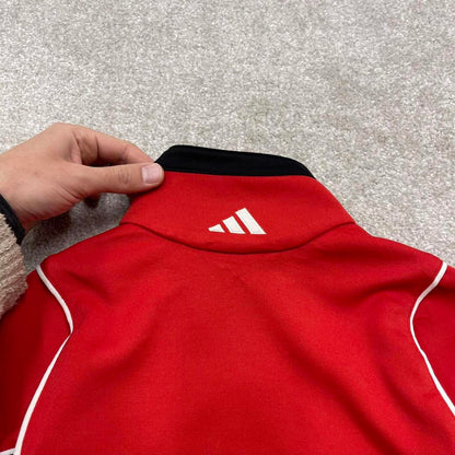Vintage Adidas track jacket Small y2k 00s style Red funky sports tracksuit top