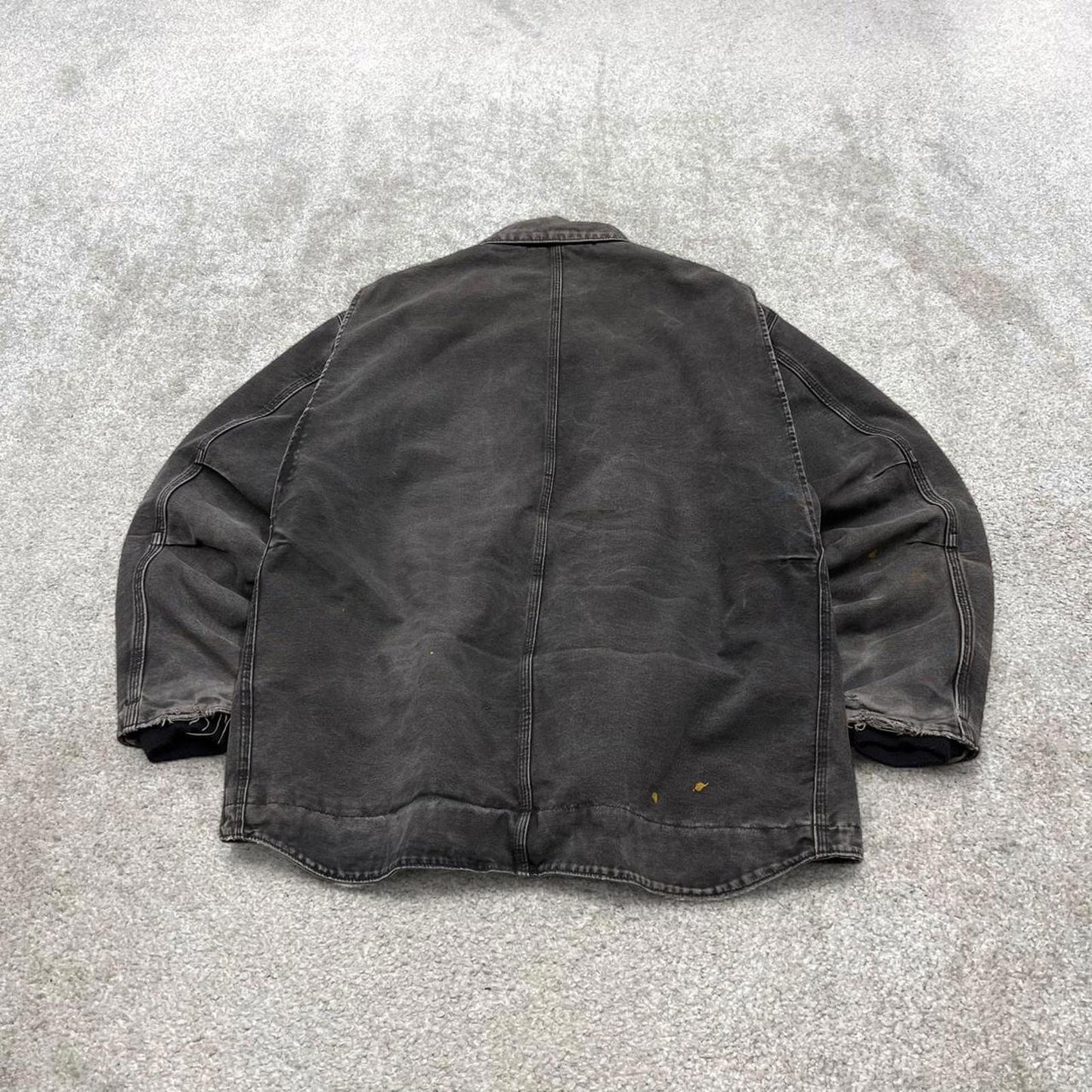 Black Carhartt Ridge jacket winter 90s style 2XLT loose sherpa lined canvas workwear overcoat canvas