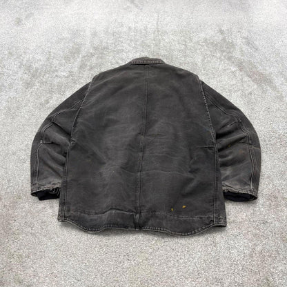 Black Carhartt Ridge jacket winter 90s style 2XLT loose sherpa lined canvas workwear overcoat canvas