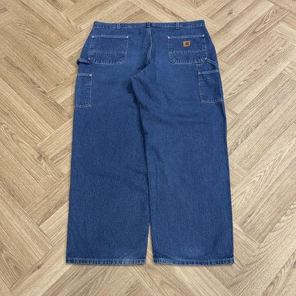 Vintage baggy carhartt carpenter jeans y2k Loose fit wide leg utility workwear cargo pants