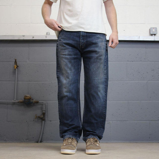 Blue Levis 505 jeans W36L30 blue loose straight leg y2k style pants red tab logo