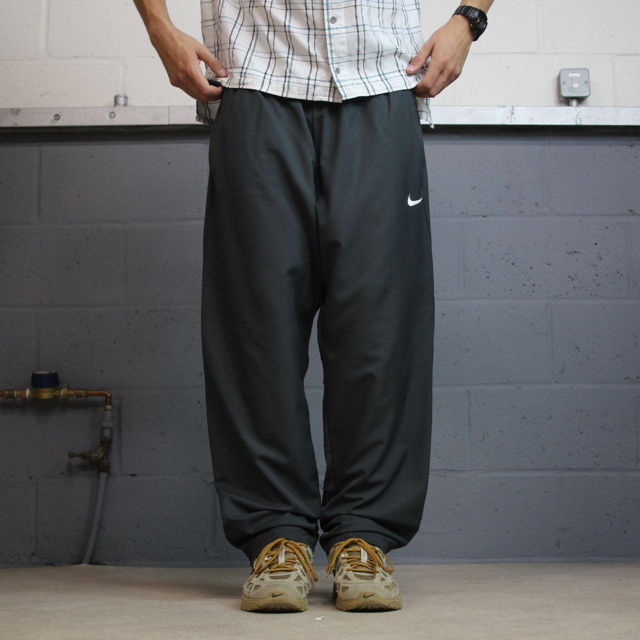 Nike tracksuit bottoms y2k loose grey XXL floaty leg swoosh logo track pants