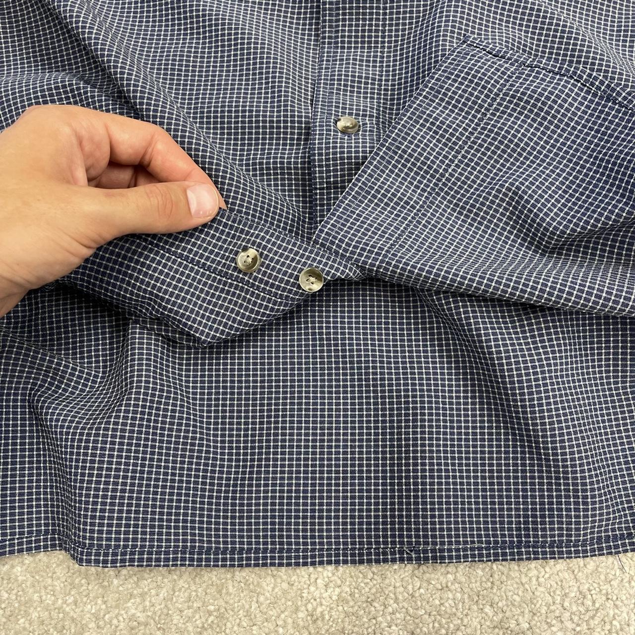 Columbia checkered short sleeve shirt boxy navy Surf style check shirt technical safari summer