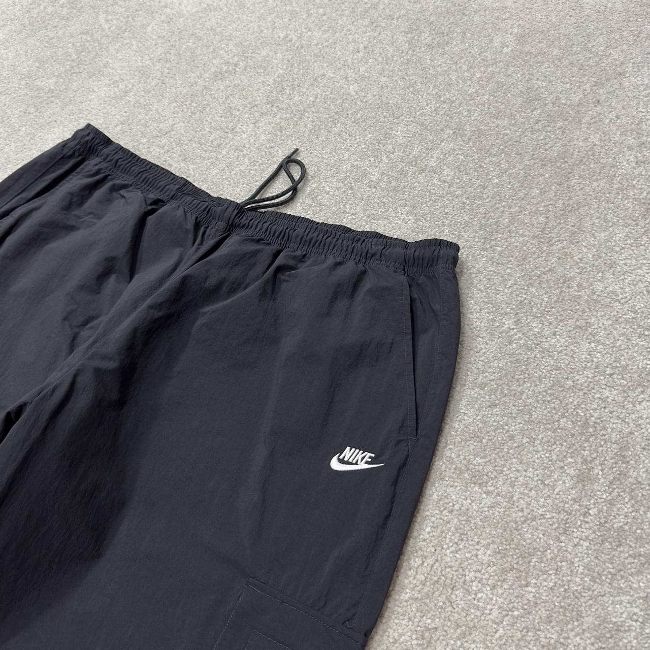 Y2K Nike baggy tracksuit bottoms black XL cargos loose leg unlined track pants