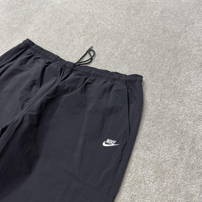 Y2K Nike baggy tracksuit bottoms black XL cargos loose leg unlined track pants