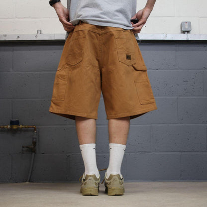 Baggy denim carpenter shorts cargo tan Big smith canvas skater style surf jorts