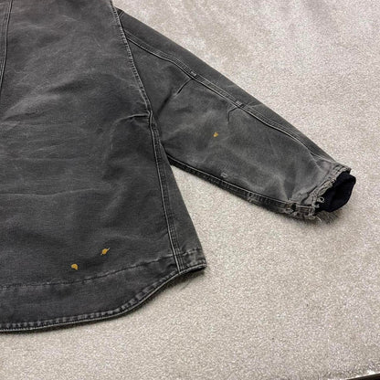 Black Carhartt Ridge jacket winter 90s style 2XLT loose sherpa lined canvas workwear overcoat canvas