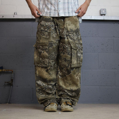 Baggy realtree camo cargo pants wide leg Y2K XXL khaki Wide leg camouflage pattern utility trousers