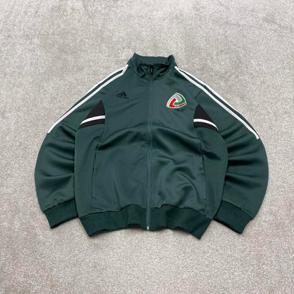 Y2k 00s Adidas track jacket M men's athletic style green full zip track suit top technical sporty