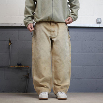 Baggy vintage Carhartt carpenter jeans tan brown Loose wide leg skater style cargo work pants