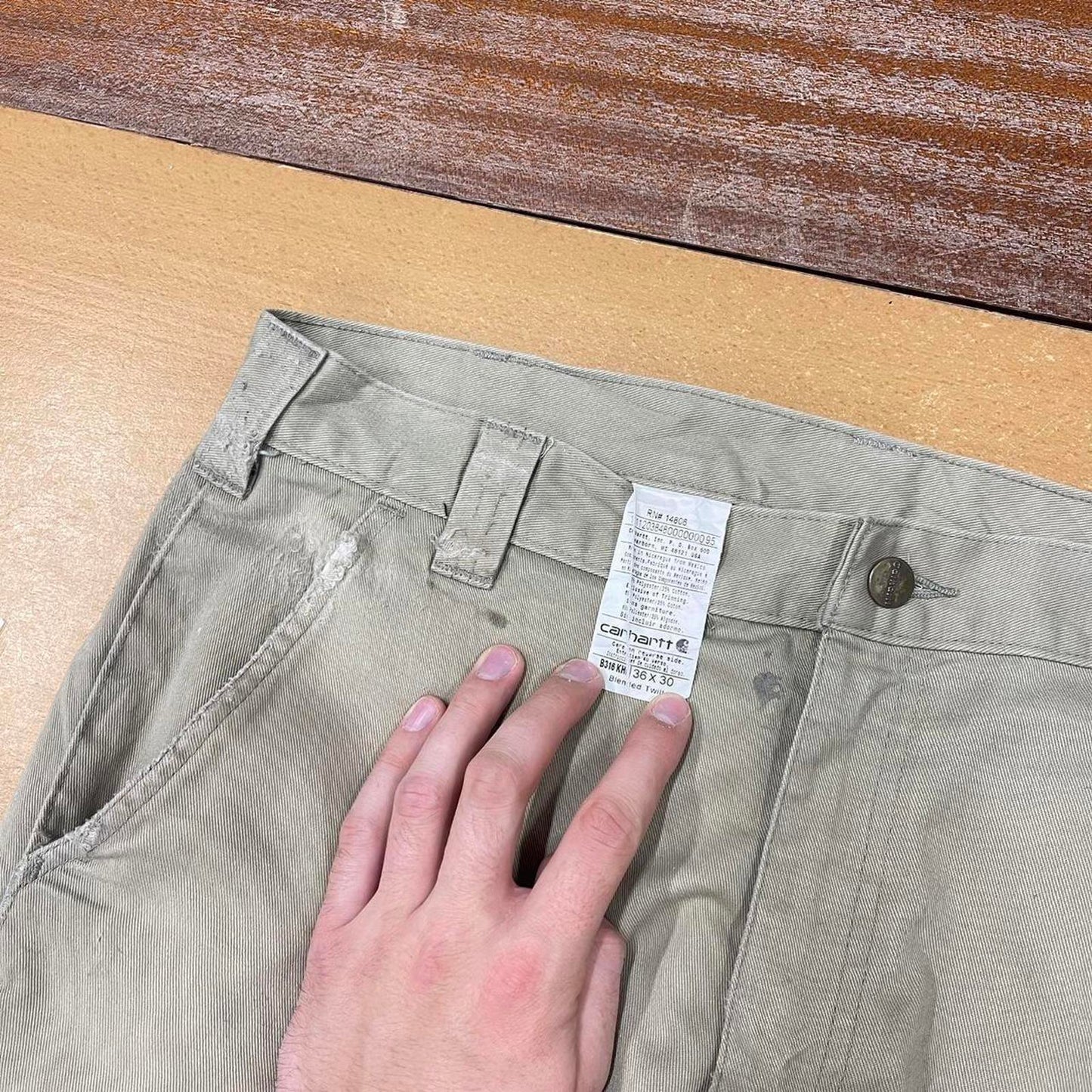 Beige Carhartt double knee trousers W36L30