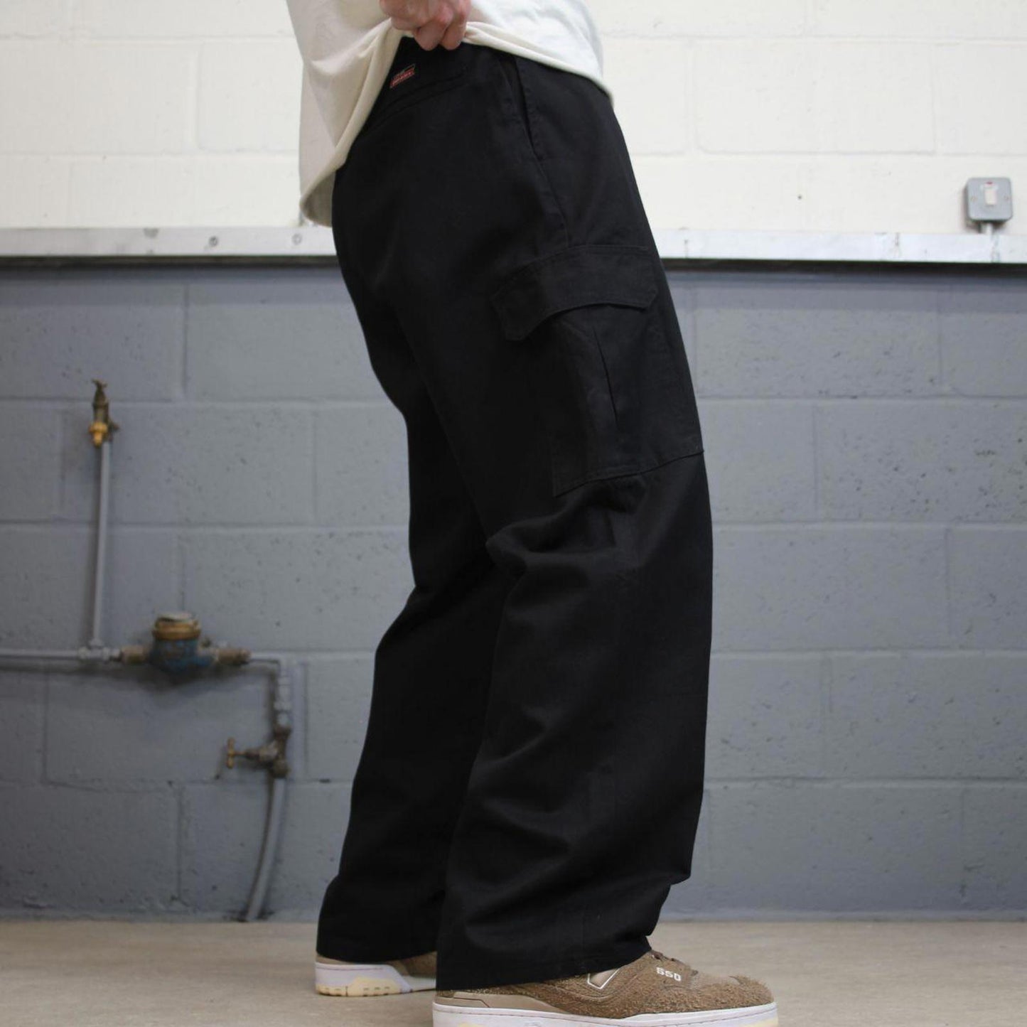 Baggy Dickies cargo trousers W36L30 black loose chino style skater cargo pants