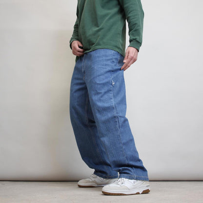 Denim carpenter skate jeans W38L28 loose Blue Wolf y2k style cargo pants