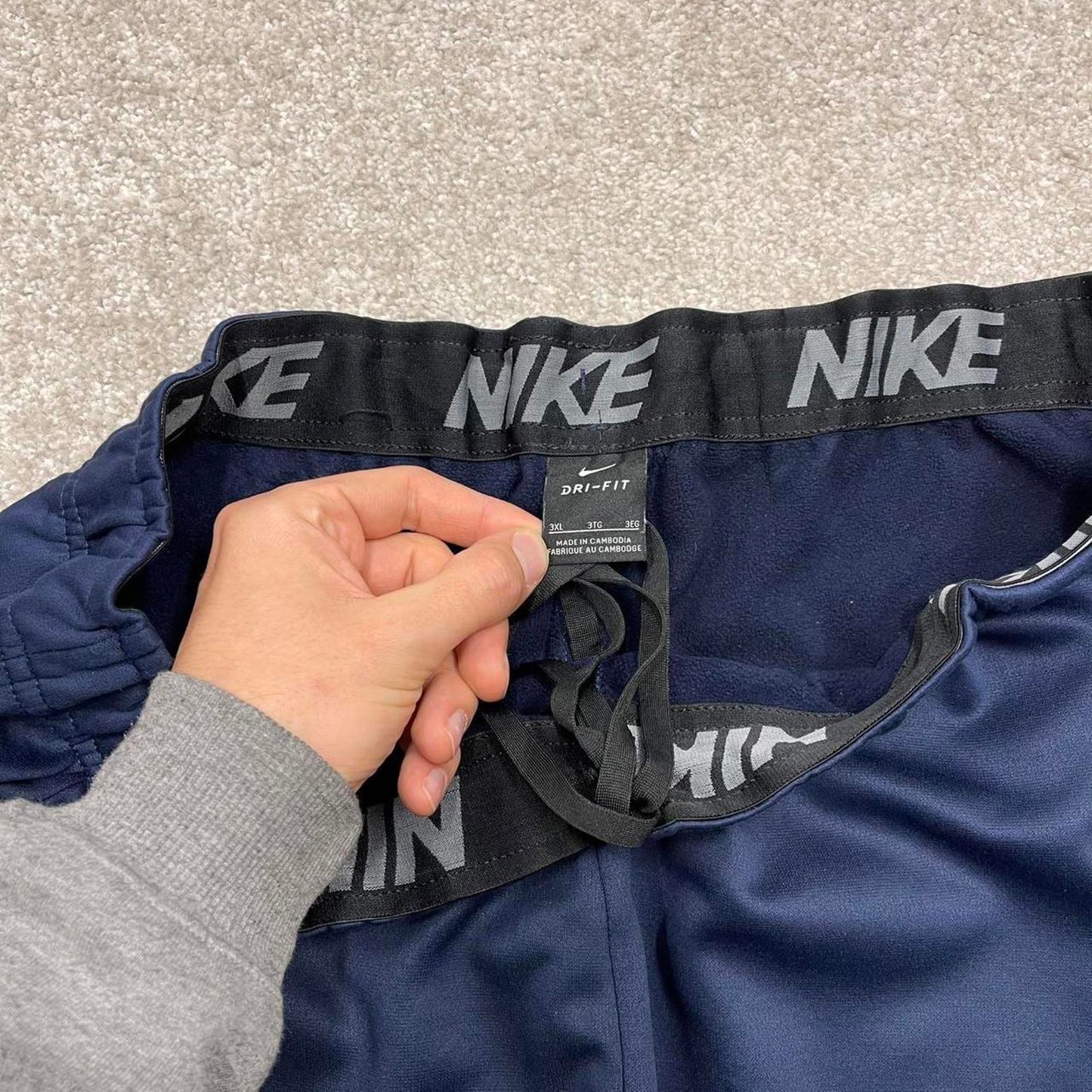 00s Nike tracksuit bottoms navy 3XL loose y2k style sportswear track pants gym wear