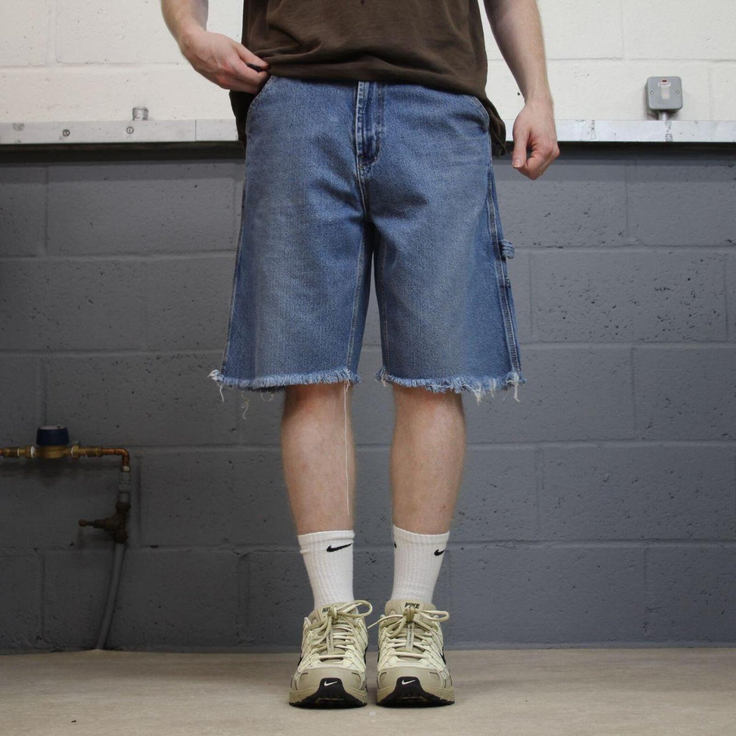 Denim carpenter shorts Y2K cargo blue RK Brand loose skater style surf jorts