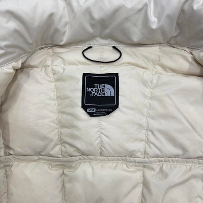 Women's North Face jacket M cream tnf 600 down hooded puffer coat