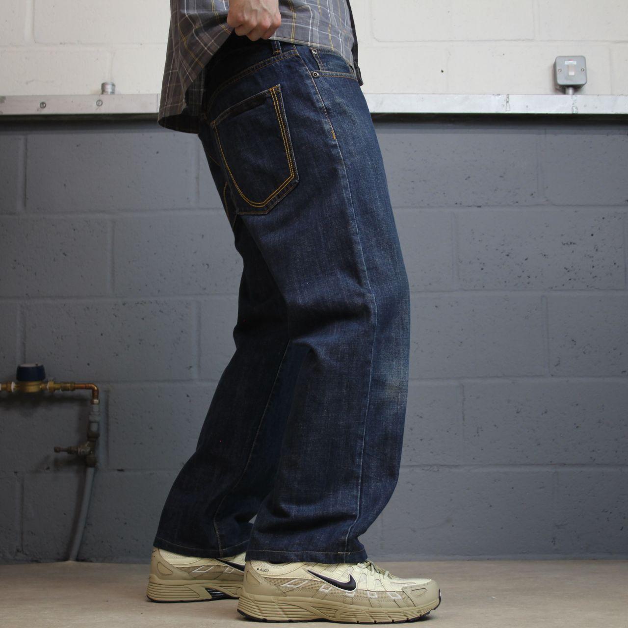 Y2K Sean John jeans straight leg W32L27 blue denim  Hip hop style denim skater pants