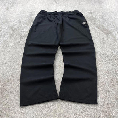 Black Reebok trackies XL loose y2k style joggers adjustable print logo track pants