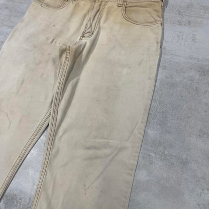 Mens Carhartt carpenter pants W33 L31 tan relaxed 90s style cargos