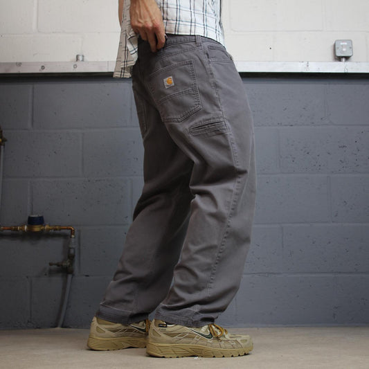 Carhartt carpenter jeans y2k grey Straight relaxed fit canvasy skater cargo work pants