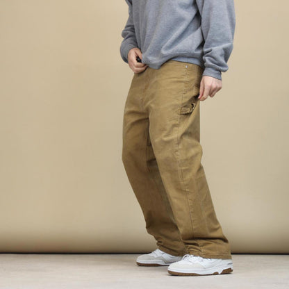 Tan Dickies carpenter jeans W40L30 loose canvas 90s style carpenters