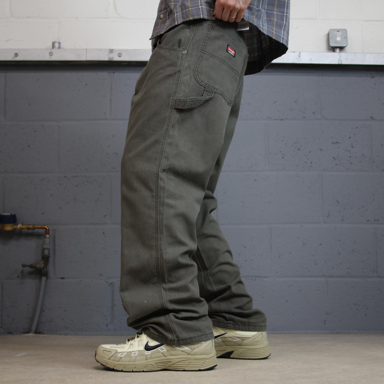 Wrangler carpenter jeans y2k green W34L30 Loose straight leg skater style workwear utility pants
