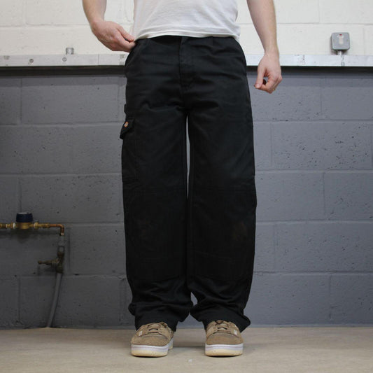 Dickies double knee work pants black Loose straight leg cargo skate trousers