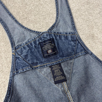 Denim baggy dungarees wide leg y2k blue Faded Glory workwear bib & brace overalls utility