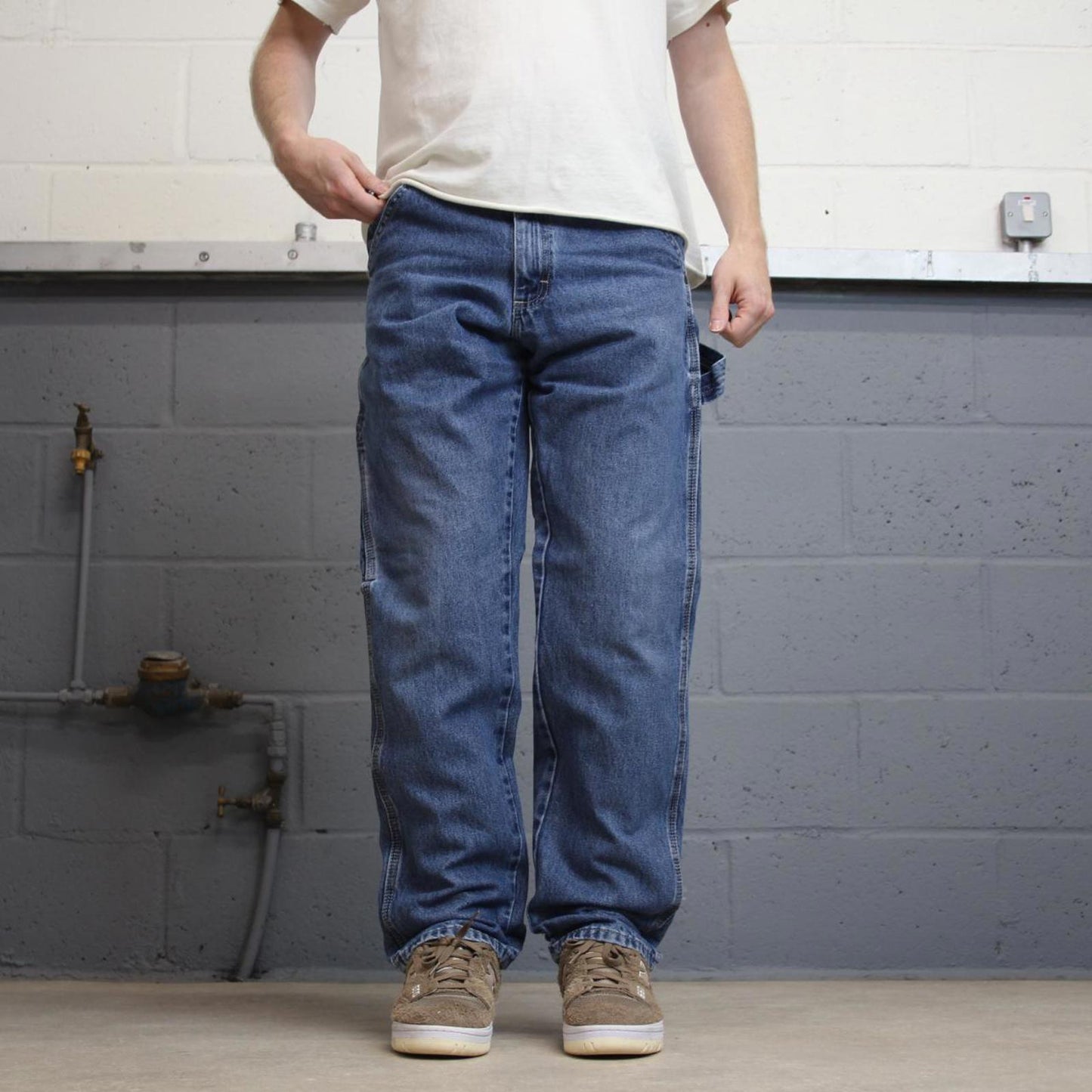 Blue Wrangler carpenter jeans W30L32 loose cargo skater style jeans