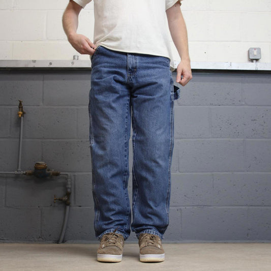 Blue Wrangler carpenter jeans W30L32 loose cargo skater style jeans