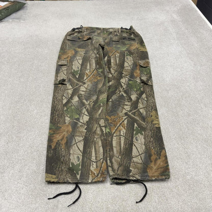 Vintage Liberty baggy camo cargo pants khaki Loose leg camouflage Y2K hunting style trousers