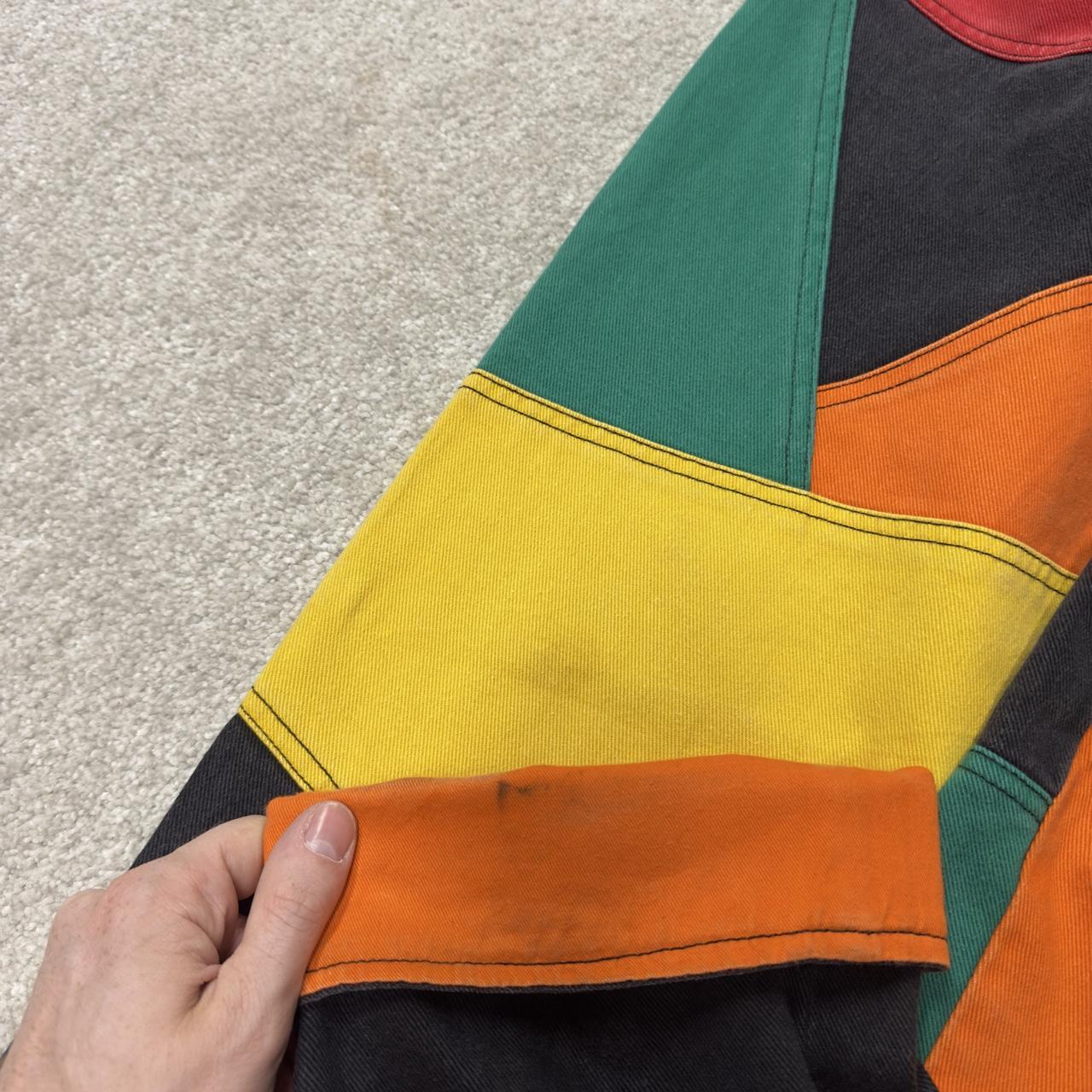 Y2K Wicked colour block patchwork jeans W32L33 multicoloured denim Loose festival rave pants