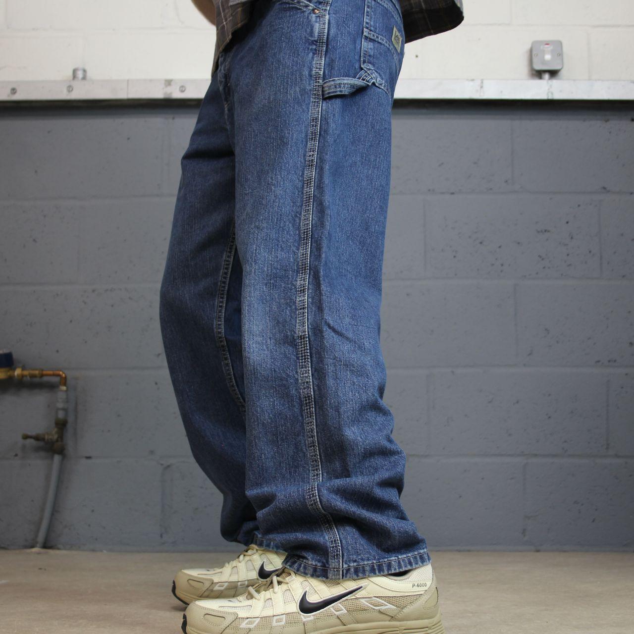 Vintage Lee carpenter jeans loose leg y2k blue Loose straight leg skater utility workwear cargo