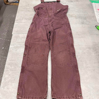 Womens Carhartt overalls 16x30 Purple canvas dungaree carpenter padded lining