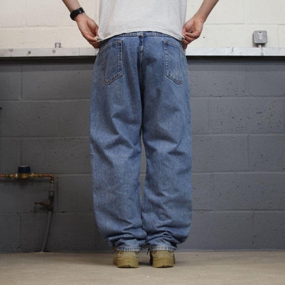 Vintage Wrangler jeans denim pants blue Loose straight leg 5 pocket 100% cotton denim jeans