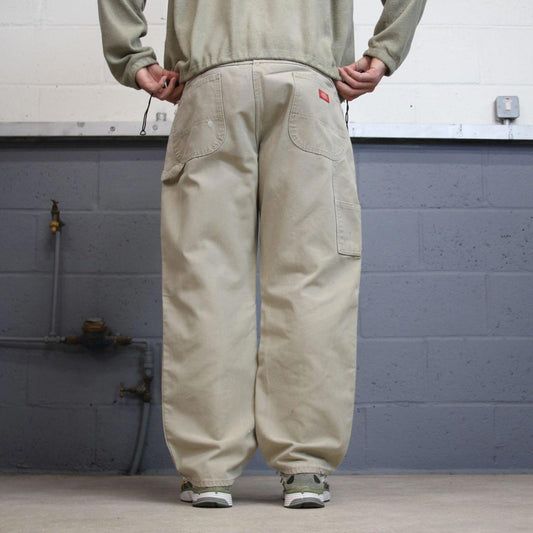 Dickies carpenter jeans W38L30 beige loose canvas 90s skate style cargo pants
