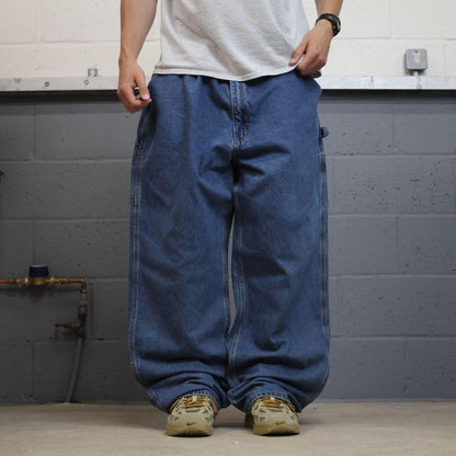 Carhartt baggy cargo jeans wide leg blue Loose fit denim skate style carpenter work pants