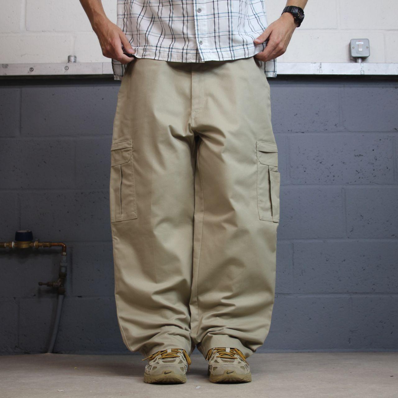 Dickies baggy cargo utility pants W40L30 khaki beige wide leg