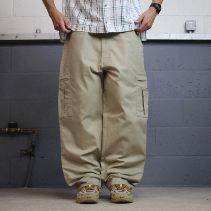 Dickies baggy cargo utility pants W40L30 khaki beige wide leg