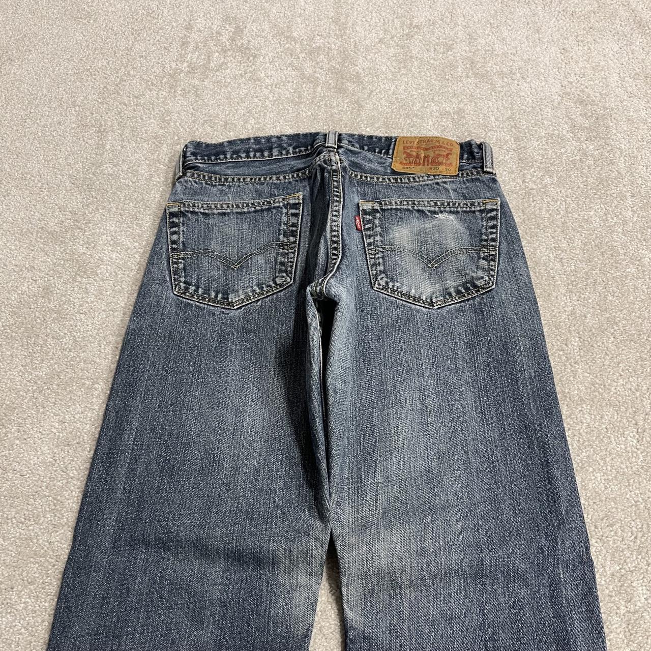 Levi's 505 straight fit jeans y2k blue Regular straight leg denim pants red tab logo