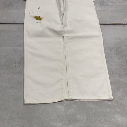 Mens Dickies carpenter pants W34 L30 white loose painter worker cargos