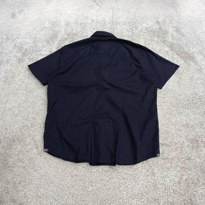 Lee pattern short sleeve shirt navy Surf style check shirt summer festival