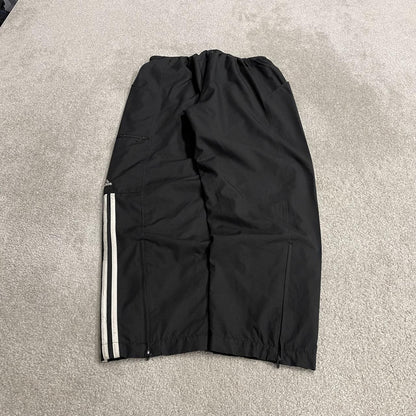 Baggy Y2K Adidas tracksuit bottoms black Embroidered side stripe track pants