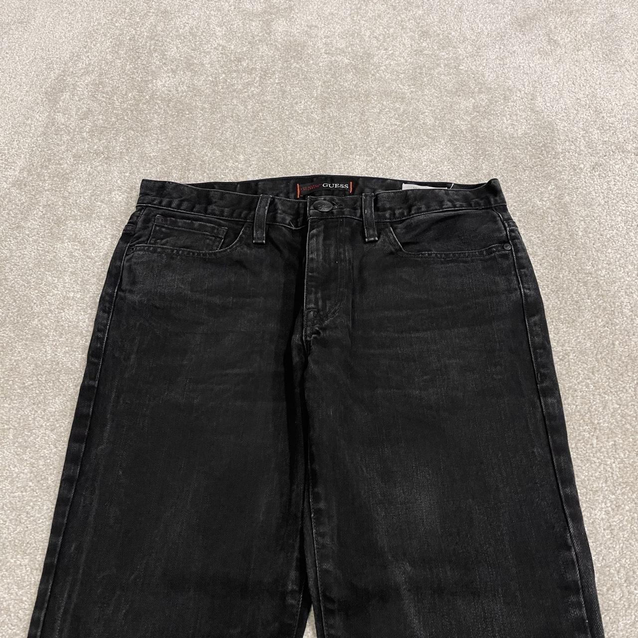 Y2K Guess jeans W32L30 black denim Ultra slim McCrae fit pants with stitch design and pockets