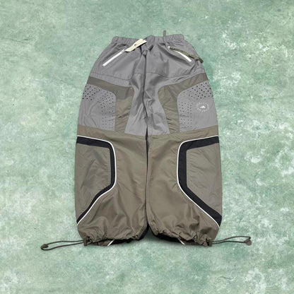 Adidas Stella McCartney tracksuit bottoms grey khaki Loose paneled unlined track pants adjustable