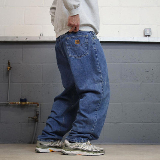 Baggy Y2K vintage Carhartt jeans blue Loose denim skate style work pants