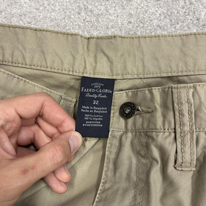 Y2K cargo shorts carpenter loose beige Faded Glory lightweight work shorts summer