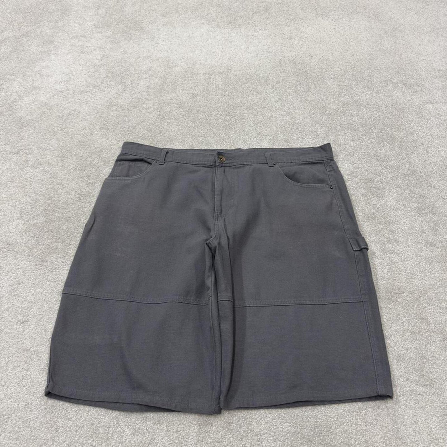 Baggy denim carpenter shorts cargo grey No Boundaries skater style surf jorts