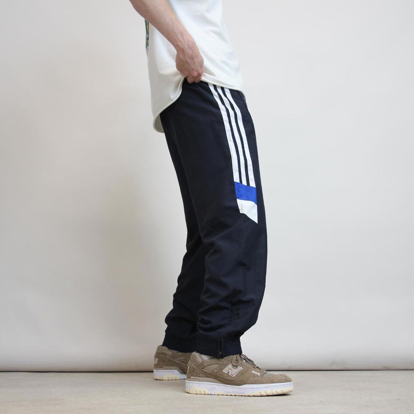 Navy Adidas embroidered trackies S